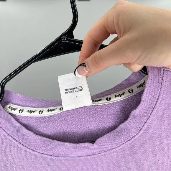 Bathing Ape BAPE Lavender Purple Crew Neck L - Picture 8 of 8